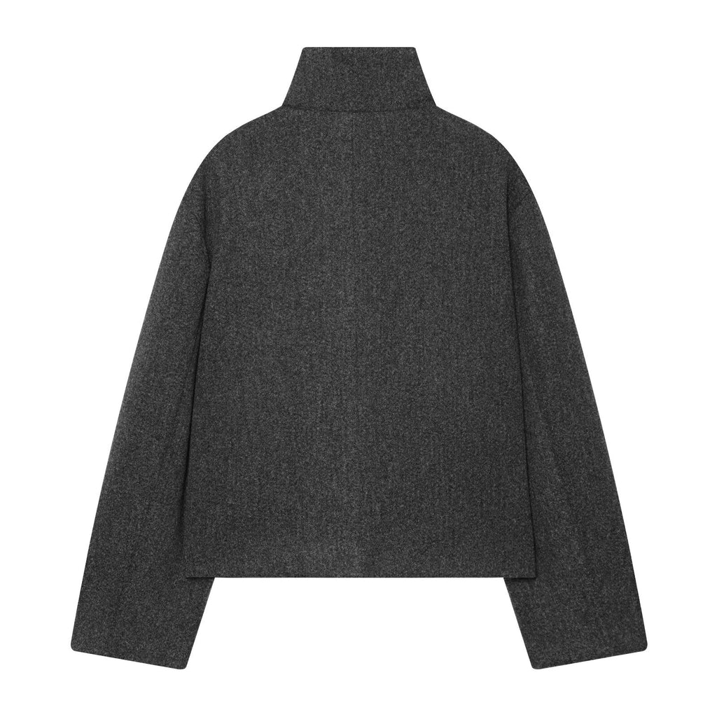 Women's standing collar short single breasted coat