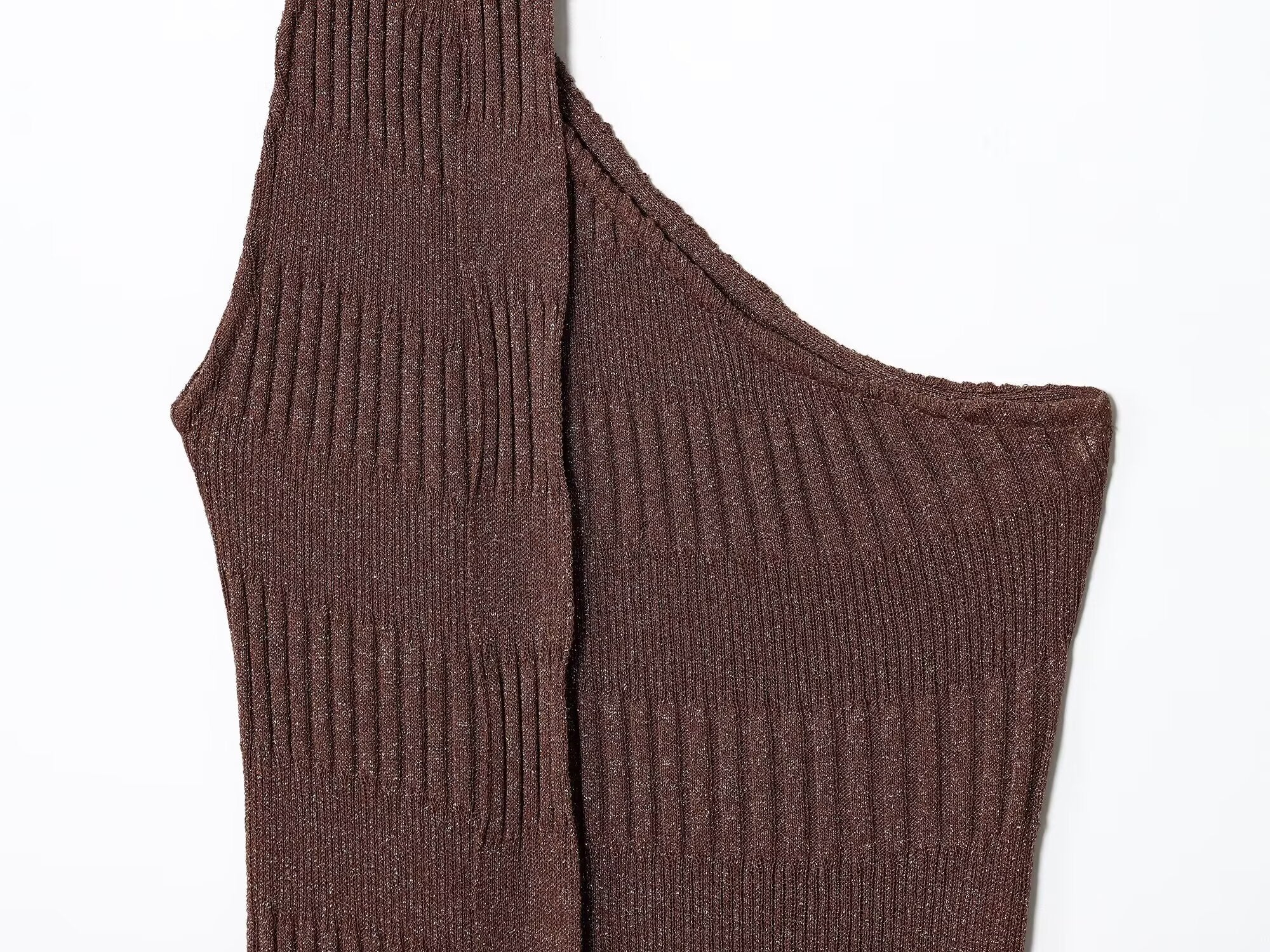 Women's New Fashion Scarf Decoration Asymmetric Knitted Midi Dress