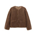 Women's warm fleece single breasted jacket Coat
