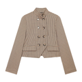Women's plaid short double breasted Blazer Coat