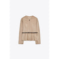 Women's new fashion with Belt suede effect short skirt style hem jacket Coat