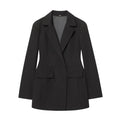 Women's solid slim double breasted Blazer Coat