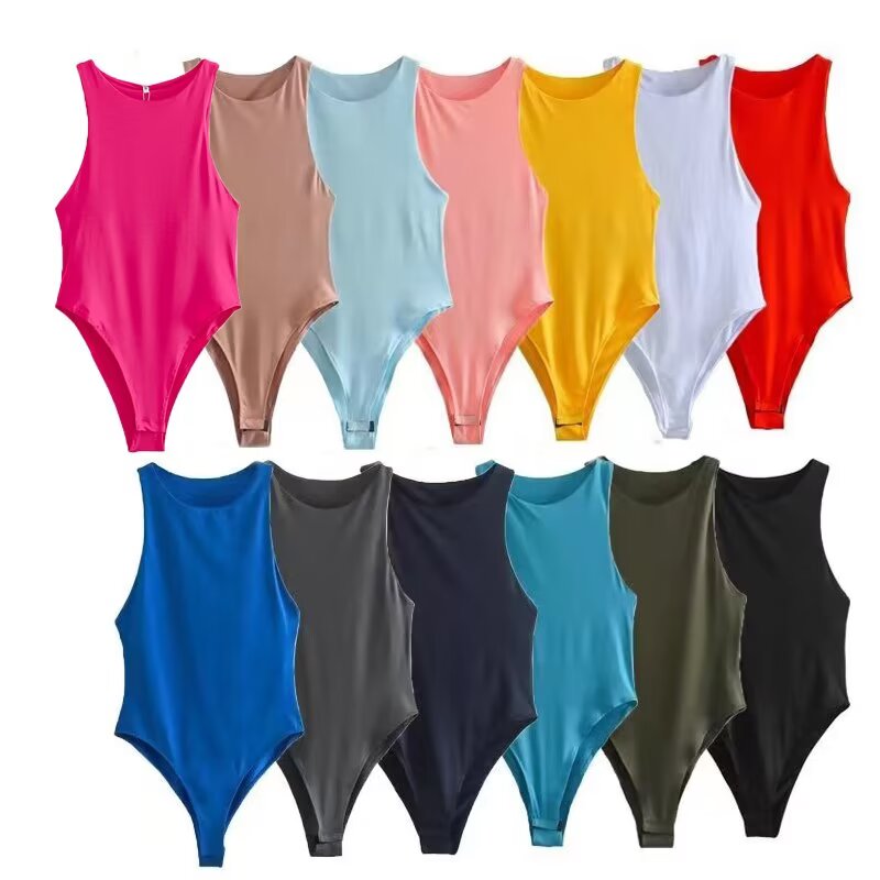 Women's tight halter neck bodysuit