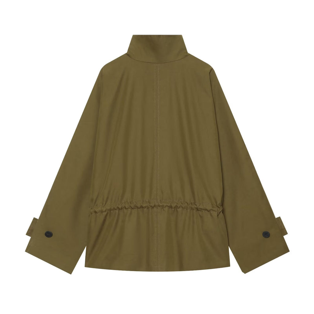 Women's with drawstring loose parka Coat