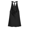 Women's satin textured halter neck dress