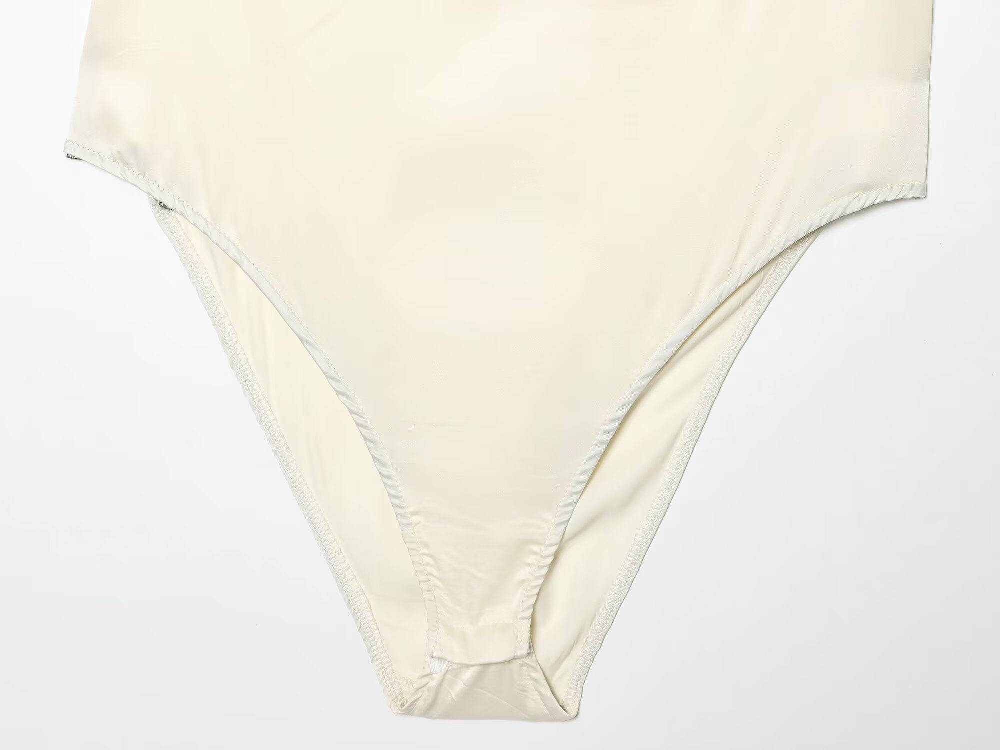 Women's lace decorated satin textured bodysuit