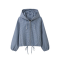 Women's casual plaid hooded jacket Coat