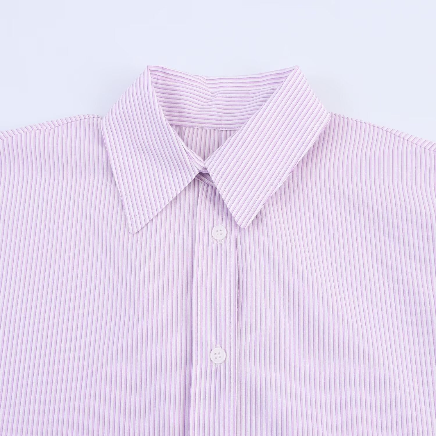 Women's new fashion back bow decoration poplin striped shirt