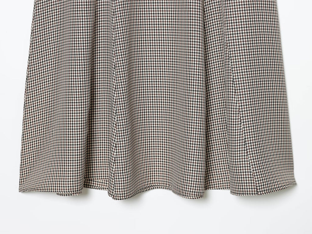 Women's with Belt cape style checkered Midi skirt