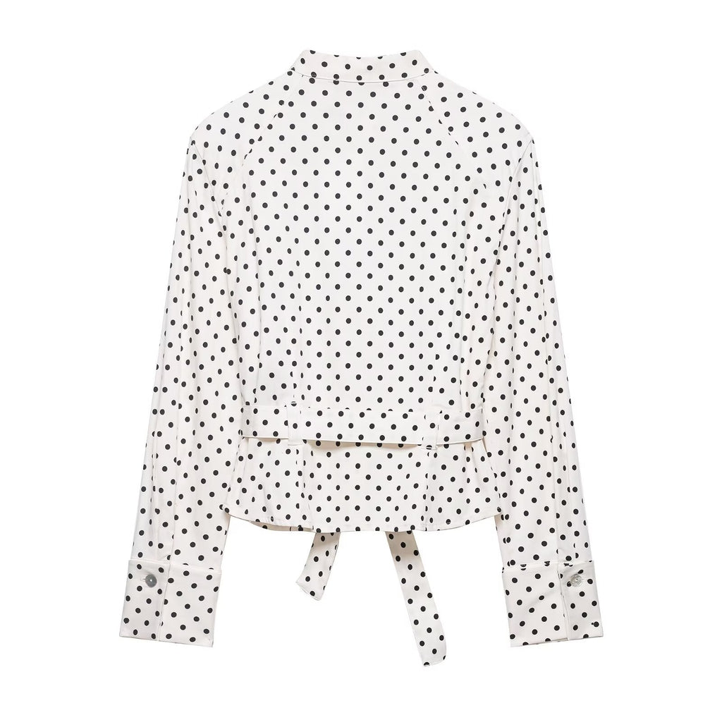 suit Women's 2 pieces polka dot shirt style Coat+Pants