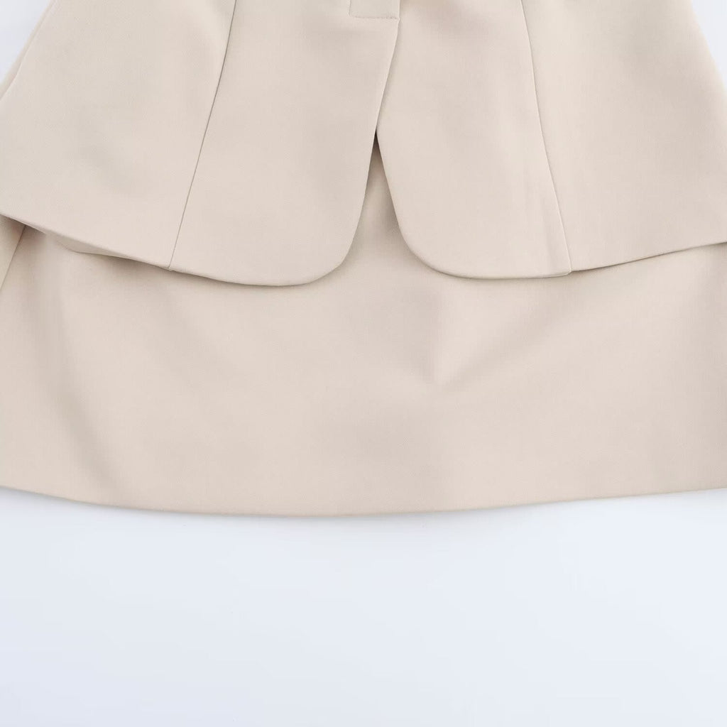 Women's new chic fashion With Belt slim fit splicing two-piece set style sleeveless mini dress retro round neck women's dress Mujer