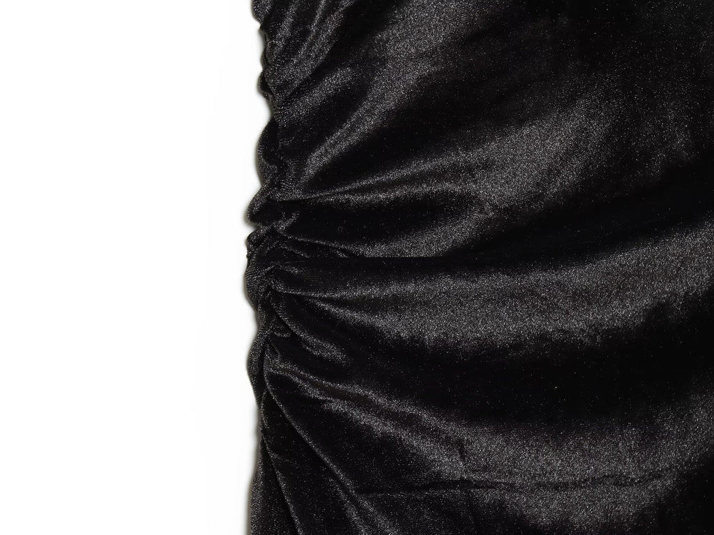 Women's new scarf decoration slim pleated velvet mini dress