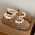 Women's new warm hook and loop fur integrated pumps.