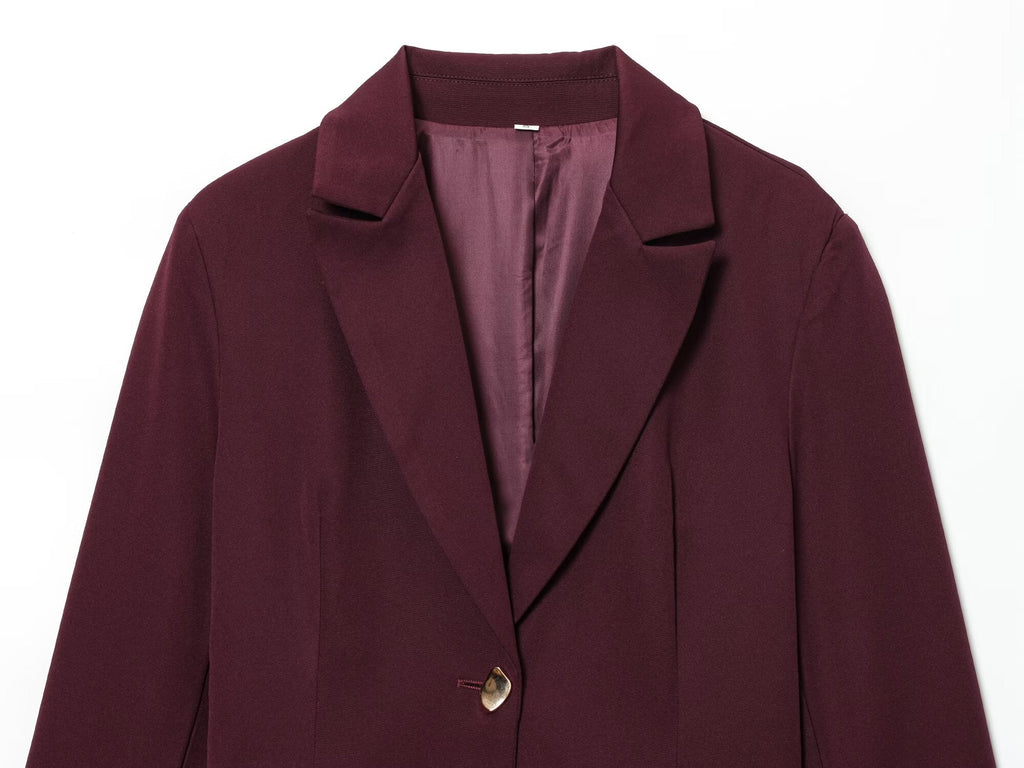 Women's 2025 new with shoulder pads slim suit jacket+Pants suit