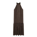 Women's polka dot hanging neck MIDI dress