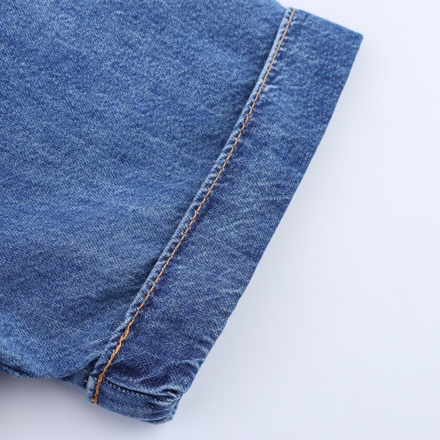 Women's new fashion with Belt short sleeved denim jumpsuit