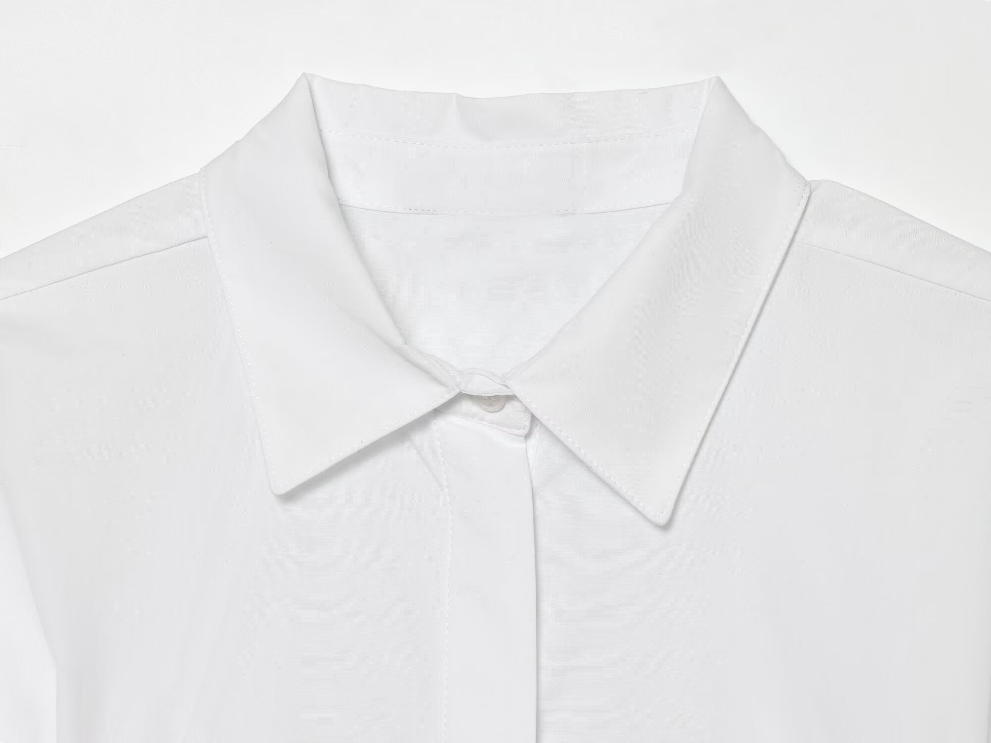 Women's skirt style hem bubble sleeve shirt