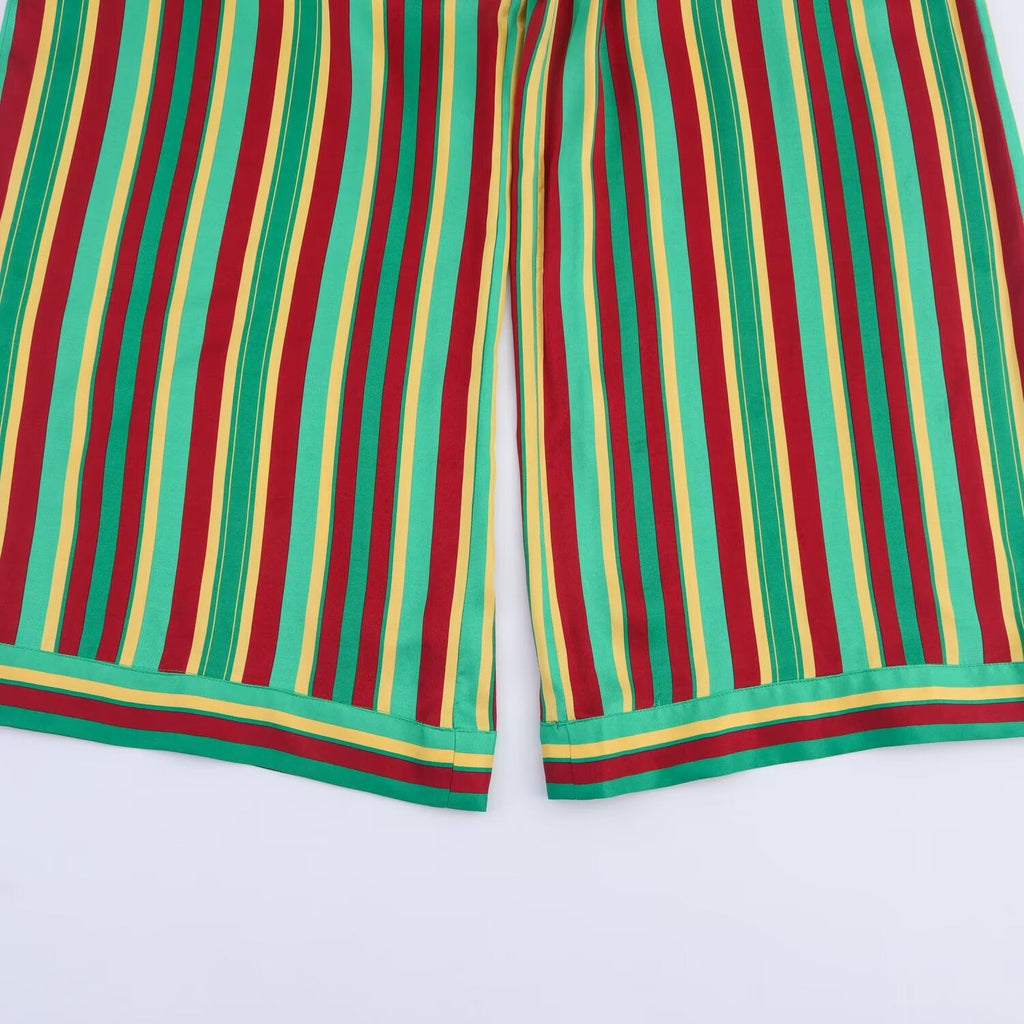 Women's new fashion loose striped pajama style pants