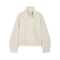 Women's standing collar elastic waisted cotton Coat
