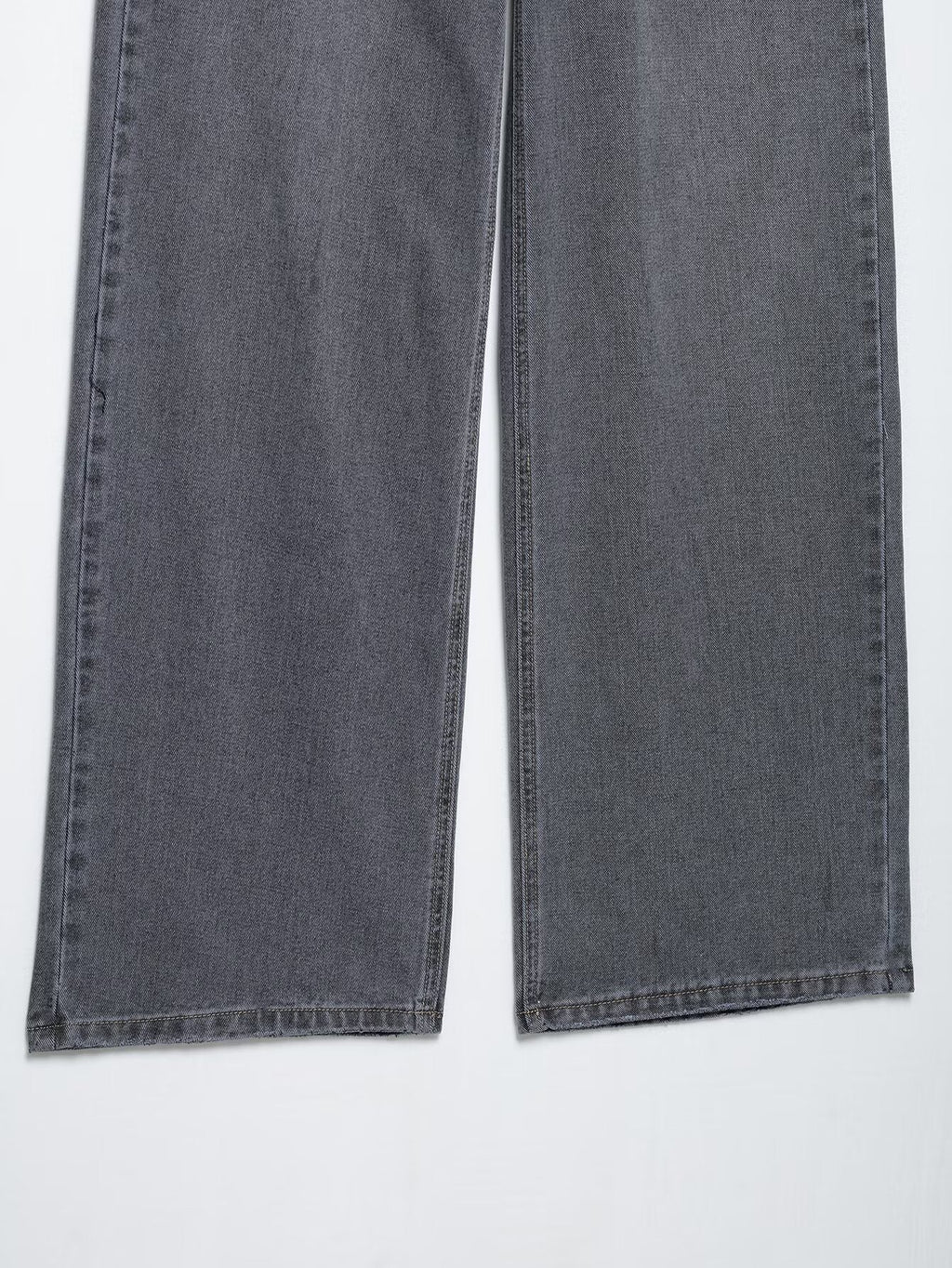 Women's new fashion asymmetrical design loose high waisted casual wide leg jeans