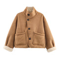 Women's reversible fleece warm jacket Coat