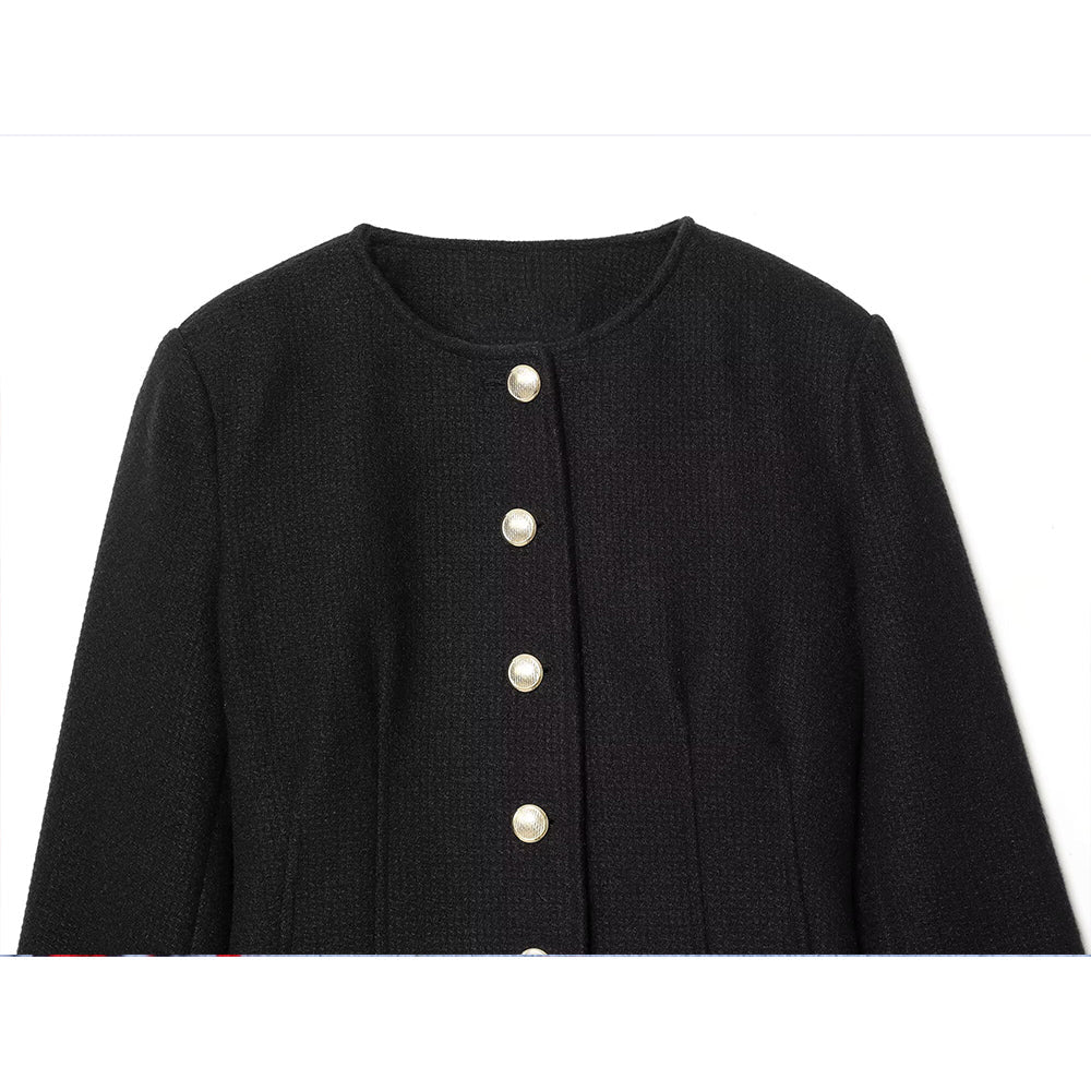 Women's O Neck slim single breasted Blazer Coat
