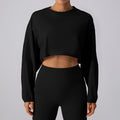 Women's New Fashion Joker T-shirt Sports Short Bottoming Shirt Yoga Running Loose Long-sleeved Shirt