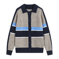 Women's striped knitted polo shirt Coat