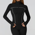 LU 2026 women's new contrast sanding zipper windproof yoga jacket