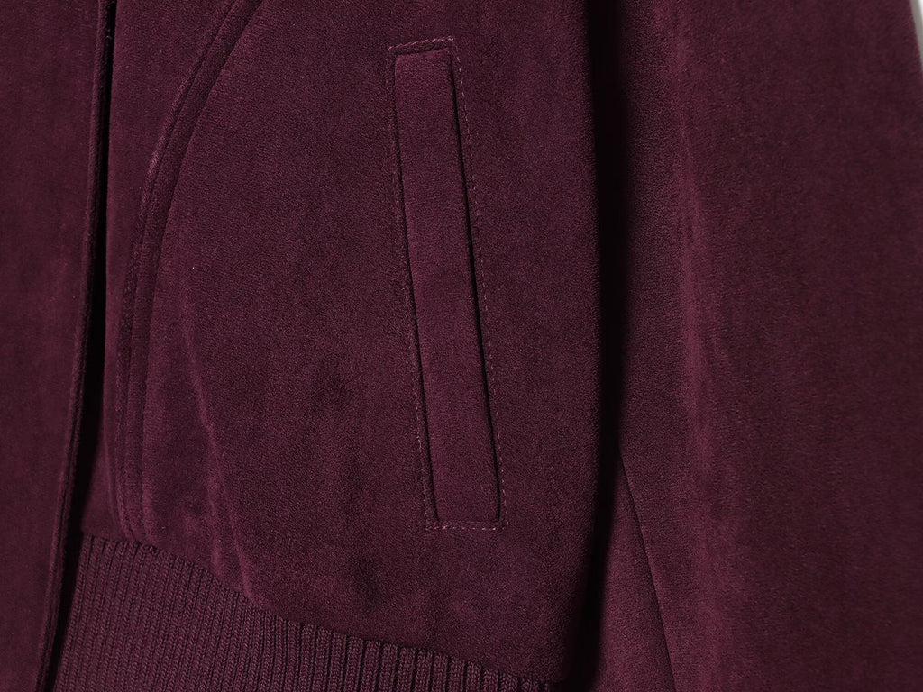 Women's Anti suede effect short stand collar Coat