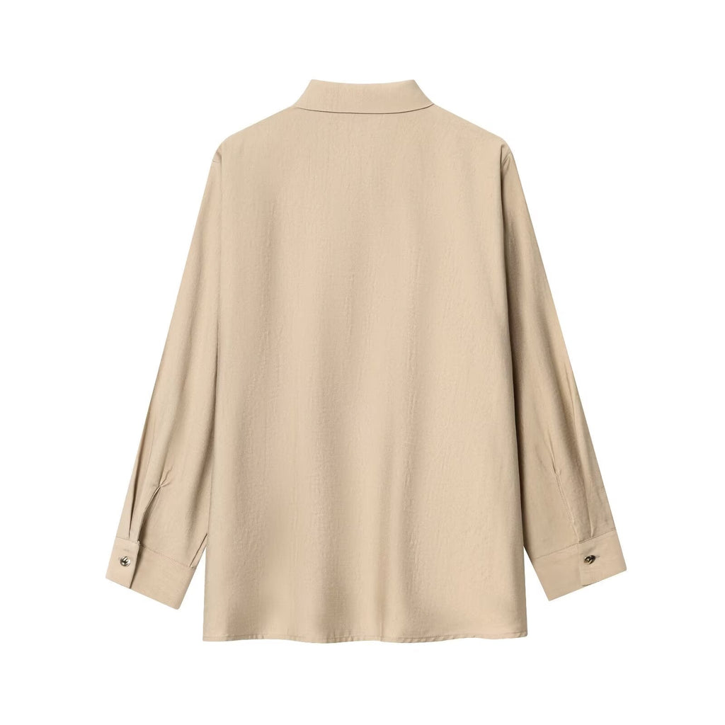 Women's new fashion gold button decoration casual pleated shirt+Pants suit