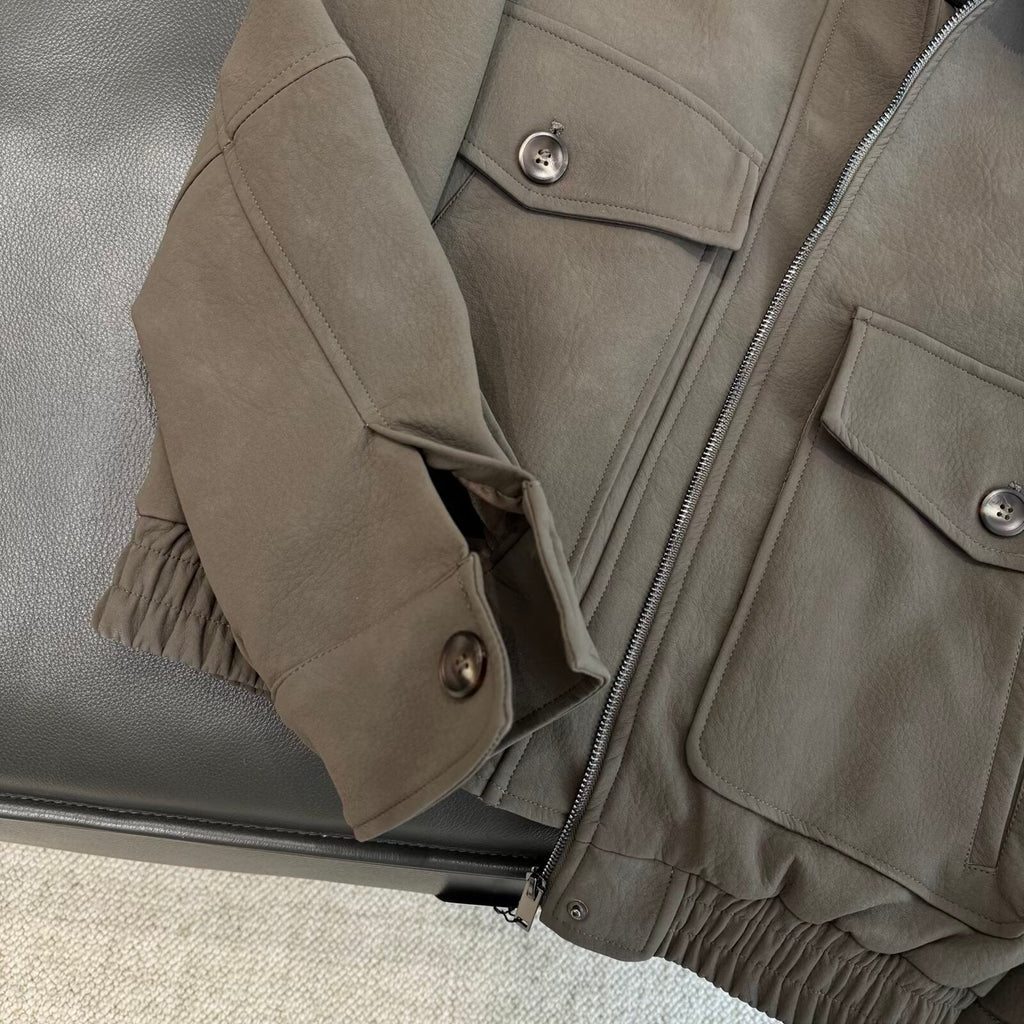 Women's new Anti suede effect detachable fur collar jacket Coat