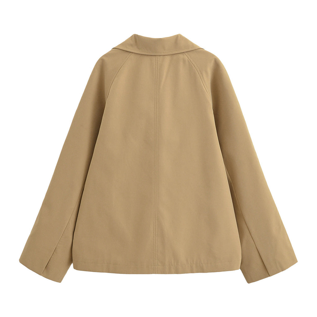 Women's autumn fashion loose cape style windbreaker jacket