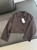Women's autumn fashion short double breasted windbreaker Coat