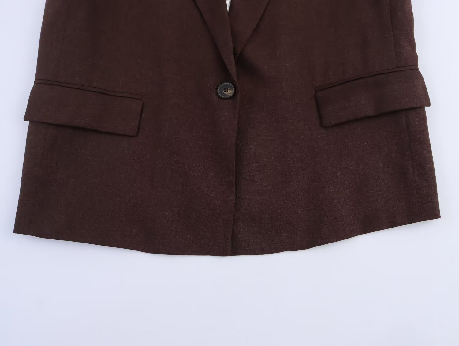 Women's new fashion linen blend short sleeved suit jacket