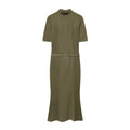 Women's With Belt Soft Texture Short Sleeve Dress