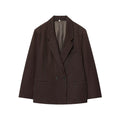 Women's new fashion loose double breasted thin striped suit jacket