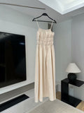 Women 2025 New Fashion Elastic vertical midi Dress Vintage Backless Thin Straps Female Dresses