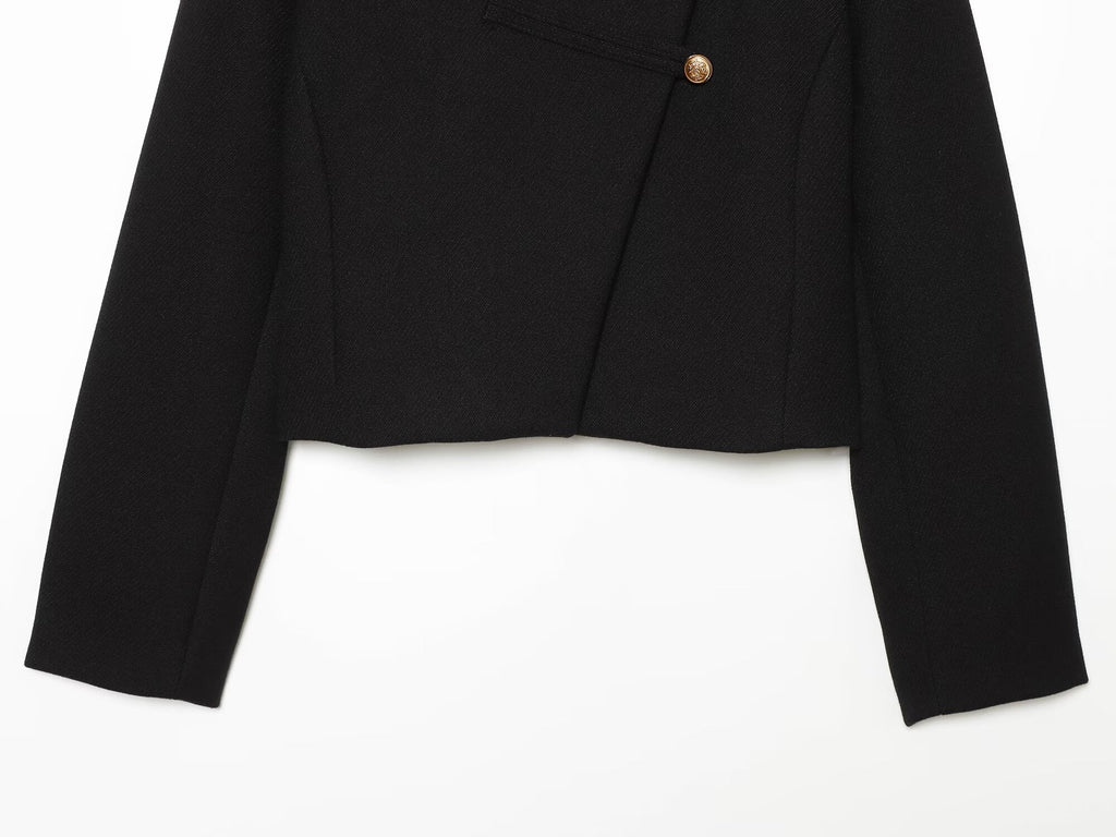 Women's slim short buttoned jacket Coat