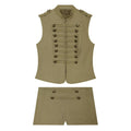 suit Women's 2 pieces button decoration short cotton vest+shorts
