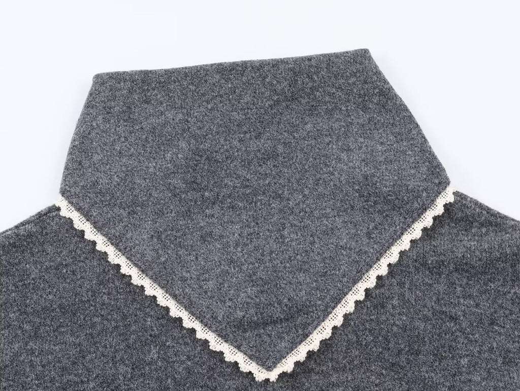 Women's lace headscarf decoration knitted Coat