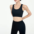 Set Women's Yoga Clothing Fitness Underwear Backless Shockproof Yoga Vest+high Waist Pocket Peach Hip Sanding Nude Sweatpants Fitness Yoga Pants Yoga Clothes