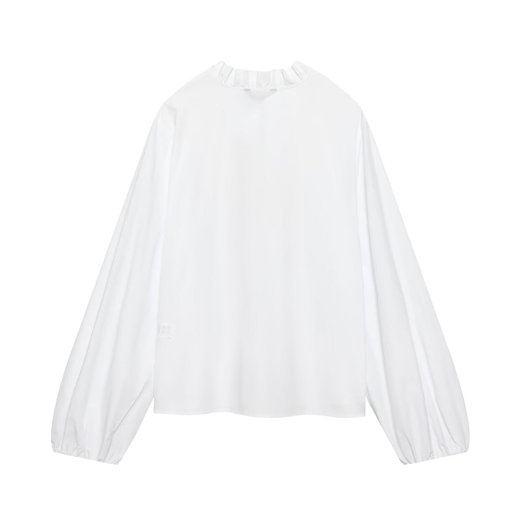 Women's 2026 layered decoration casual poplin shirt