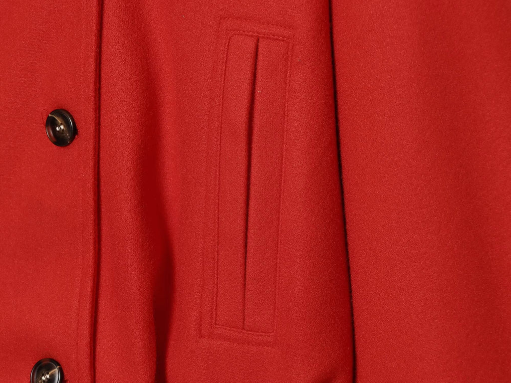 Women's standing collar single breasted jacket Coat