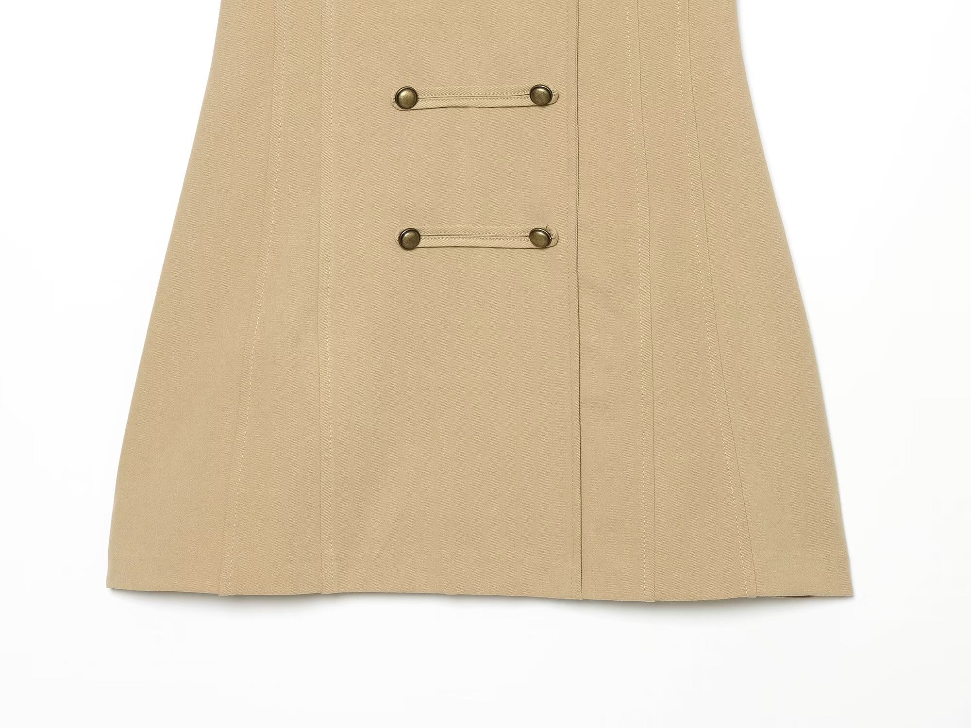 Women's buckle decoration mini dress