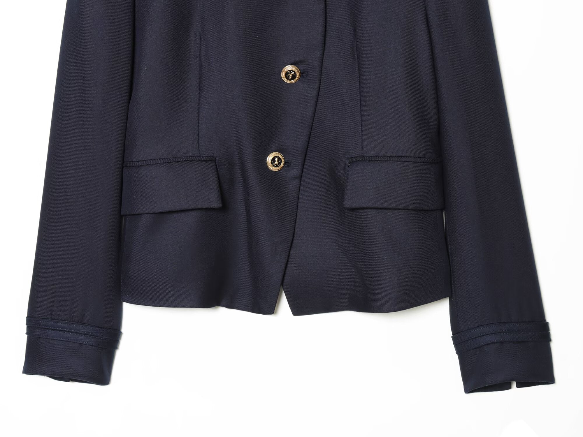 Women's gold button decoration slim Blazer Coat