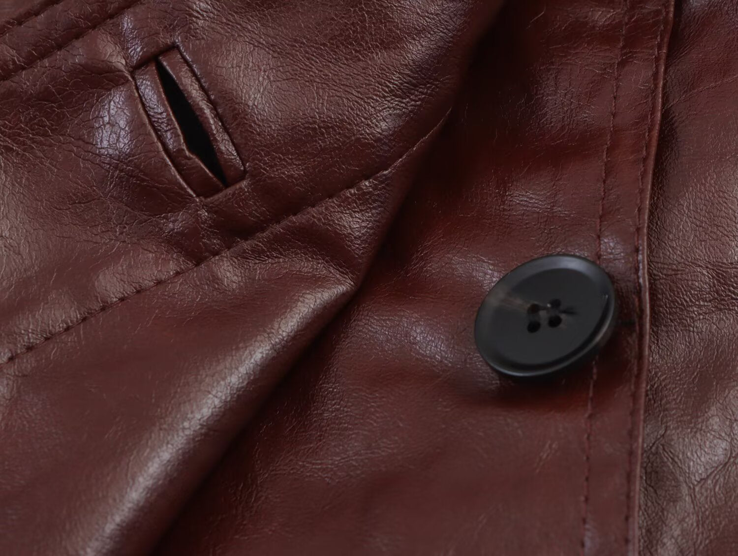 Women's new fashion casual lapel shiny Faux Leather jacket Coat