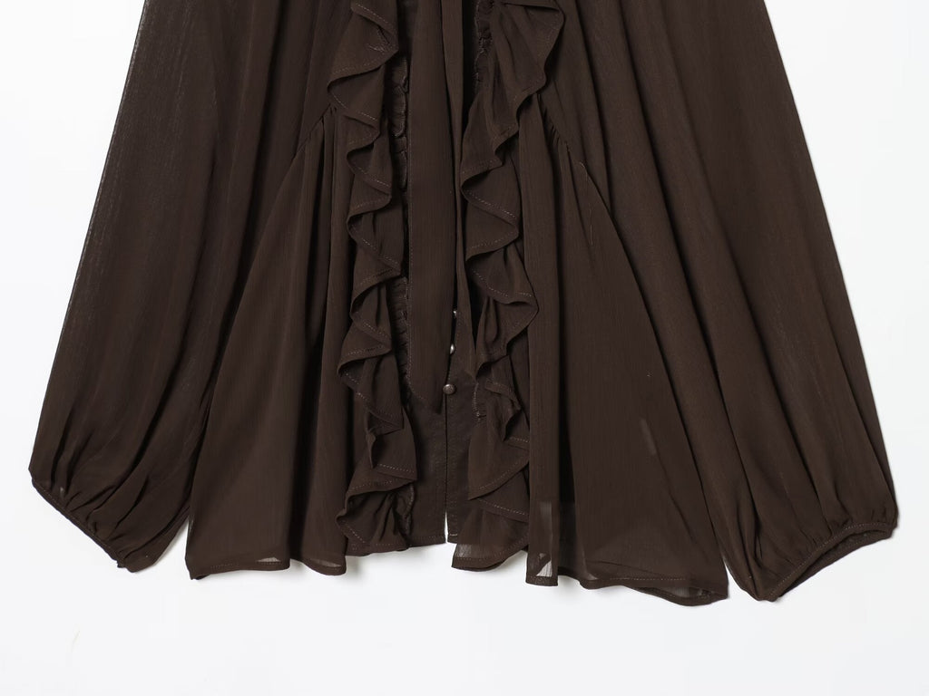 Women's new fashion layered decoration loose draped shirt