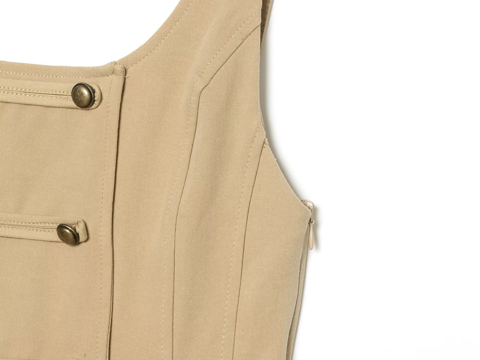 Women's buckle decoration mini dress