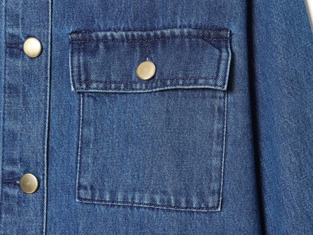 Women's corduroy collar loose denim shirt Coat
